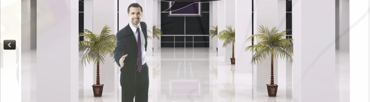 Captura de pantalla de la página inicial de un contenido SCORM de Kontinia, con el personaje dando la bienvenida